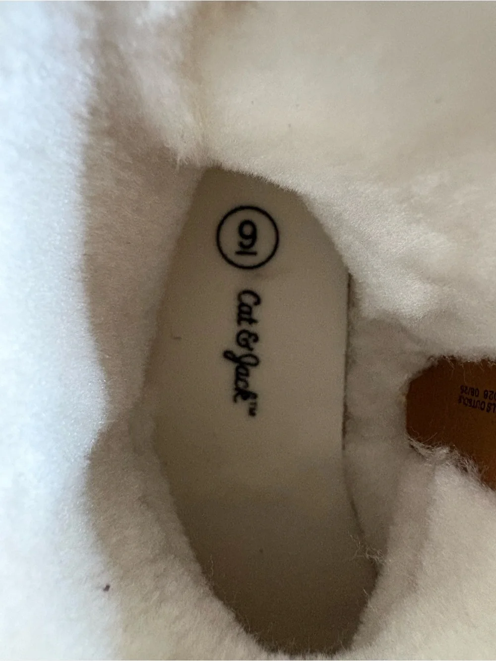 Cat and Jack Girls Arlo Zipper Shearling Boots Leopard Brown Infant Toddler Sz 9